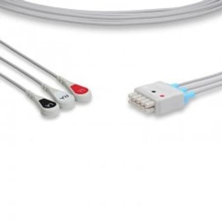 Replacement for GE Healthcare Carescape B850 3 Lead Snap ECG Leadwire -  ILC, CARESCAPE B850 3 LEAD SNAP ECG LEADWIRE GE HEALTH